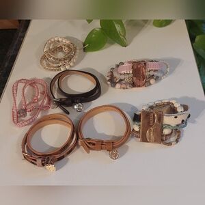 Victoria Emerson Pink and Brown Bracelet Set
